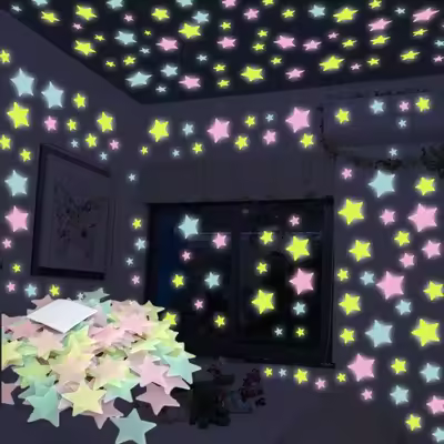 Glow in Dark Star Stickers 100pc