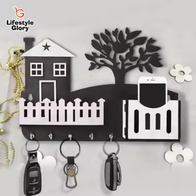 Wooden Tree Key Holder