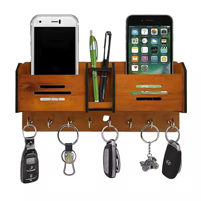 Geometric Wooden Key Holder